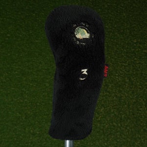 AM&E Hillview Country Club 3 Fairway Wood 3W Headcover Stretch Fur Black ~ LOOK!