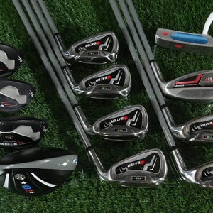 Mens 12 Club Patriot Golf Set Heater Irons Woods Putter B2 F35 -1 Senior RH
