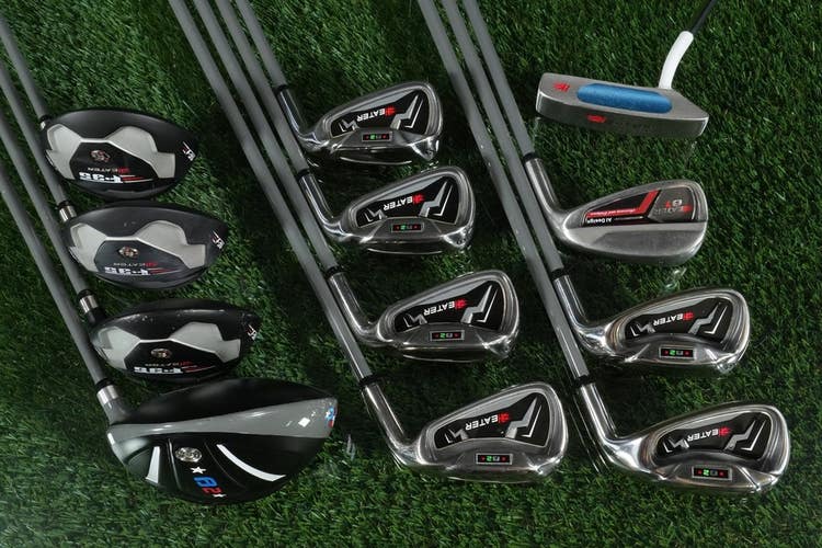 Mens 12 Club Patriot Golf Set Heater Irons Woods Putter B2 F35 -1 Senior RH