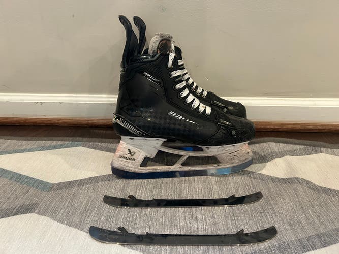 2024 Bauer Supreme Shadow Hockey Skates Size 6 (Used) w/extra set of FLY-TI Steel