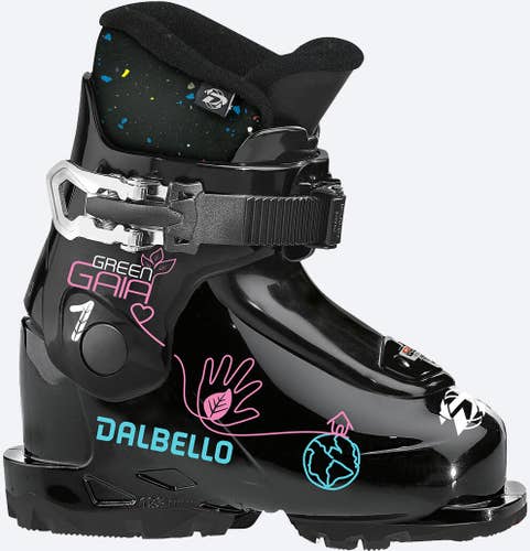 NEW Dalbello Green Gaia 1.0 / 2.0 Girls Ski Boots - Size Mondo 16.0 / 16.5