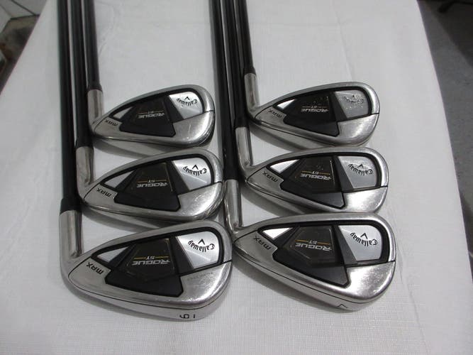 Callaway Rogue ST Max Iron Set - 6-PW, AW - Regular Flex Graphite +0.5" Long