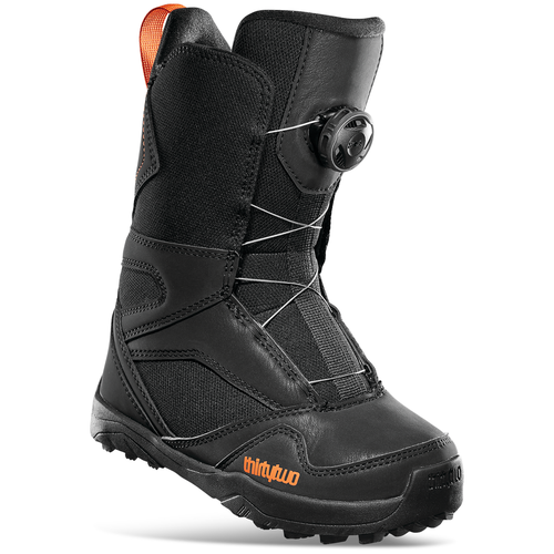 NEW ThirtyTwo Kids BOA Snowboard Boots - Size 2Y (Big Kids / Youth) - Black / Orange