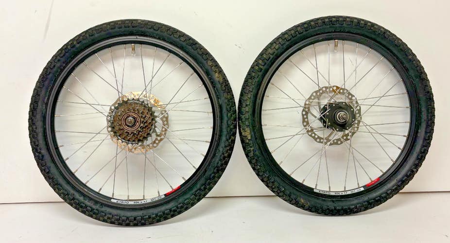 MT-20 6-Speed 32-Spoke Black Aluminum Bolt-On Disc Brake 20" Wheelset +Tires