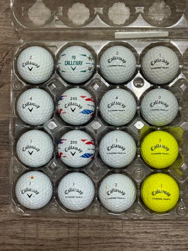16 Callaway Chrome Tour Golf Balls - 2 Balls with “USA 250” Design (5A/4A)