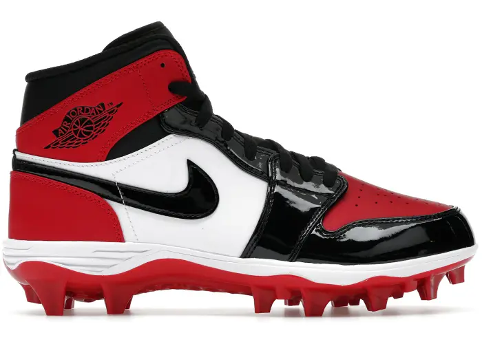 Size 17 - Jordan 1 Mid TD Cleat Bred Toe Mens FJ6805-601