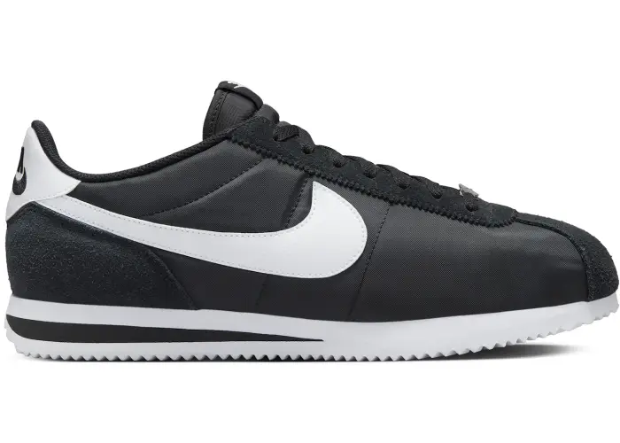 Size 9.5 - Nike Cortez Textile Black White (NO BOX) MENS HF0263-001