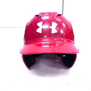 Used Under Armour SIZE 6 1/2 TO 7 1/2 Batting Helmet No Mask Red Fits all 11860-C000312297