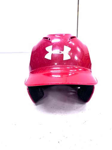 Used Under Armour SIZE 6 1/2 TO 7 1/2 Batting Helmet No Mask Red Fits all 11860-C000312297