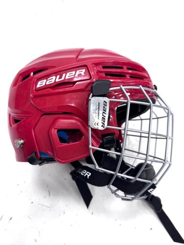 Used Bauer PRODIGY 2027 CERT Helmet Cage Combo Red One Size 11860-S000312628