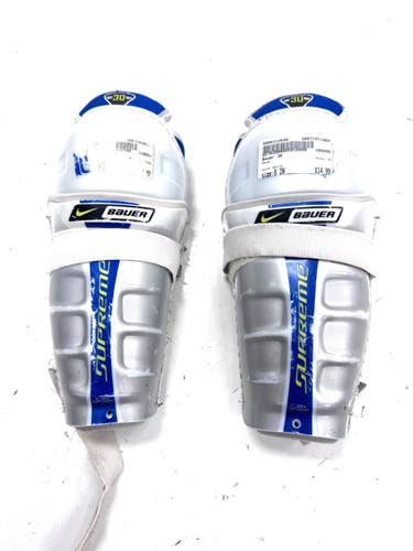 Used Bauer 30 Youth Shin Guards White 8" 11860-S000312648