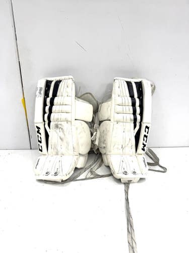 Used CCM EXTREME FLEX Goalie Leg Pads Youth White 20" 11860-S000309875
