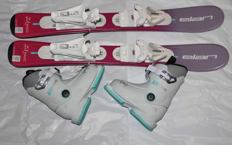 70cm NEW 2027 ELAN magic kids skis EL 4.5 adjustable Bindings + 14.5 Mondo boots