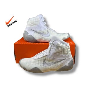 Men’s Size 8 (9.5 W) Nike Tawa Flyknit Wrestling Shoes CI2952-100 White Silver NEW