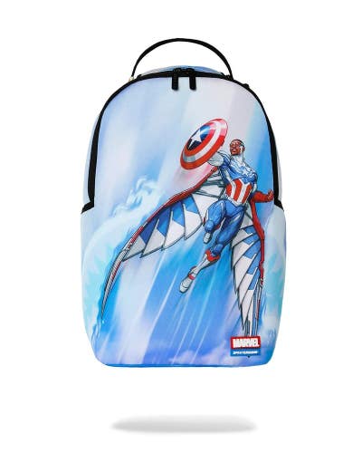Sprayground Marvel Falcon SOAR to New Heights Backpack Blue Shoulder Bag SPR344