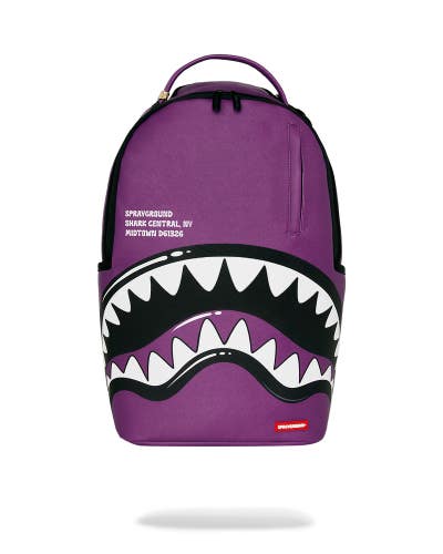 Sprayground Central Bubble Shark Backpack Unisex Purple Shoulder Strap SPR354