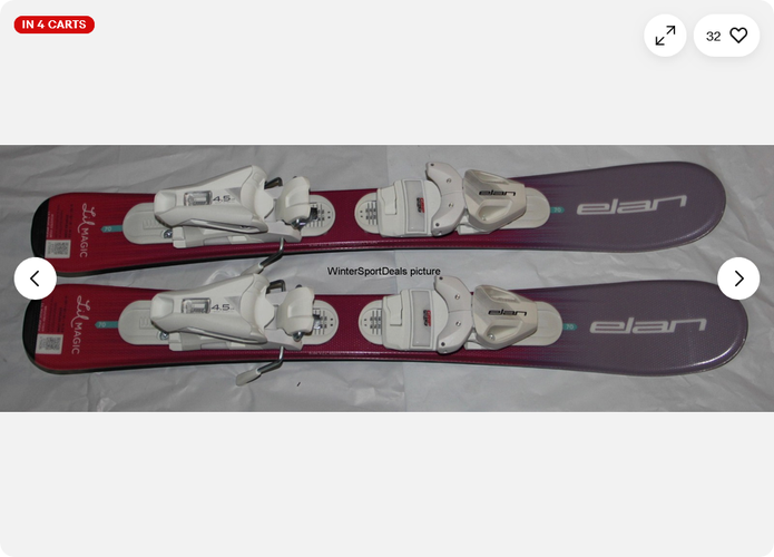 NEW Elan 2027 Girl's kids Skis 70cm Elan Lil Magic + 4.5size adjustable Bindings