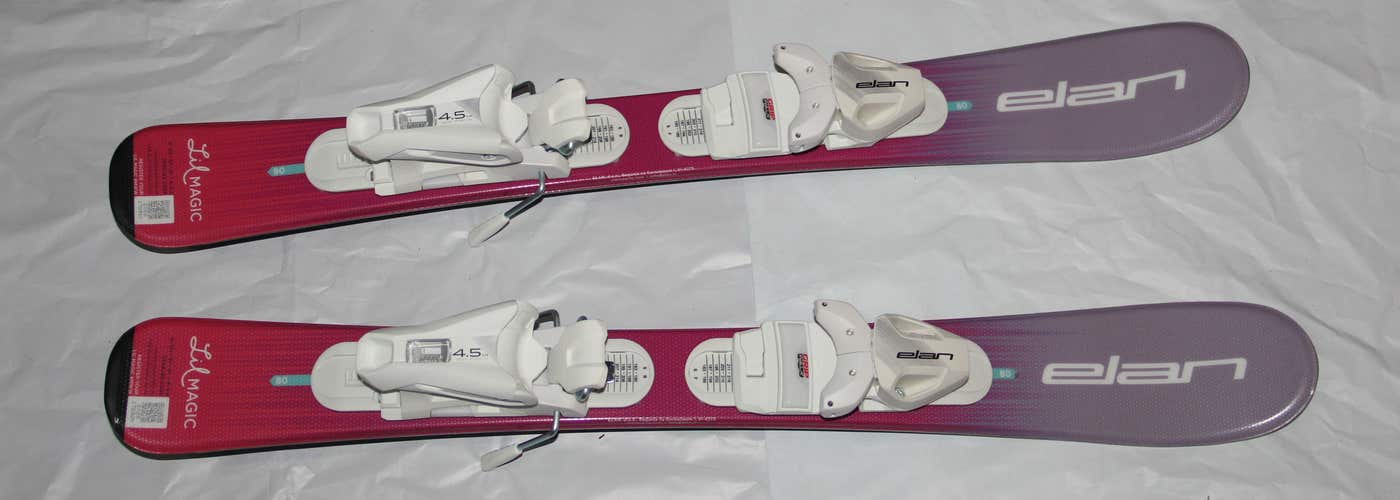 NEW Elan 2027 Girl's kids Skis 80cm Elan Lil Magic + size adjustable Bindings