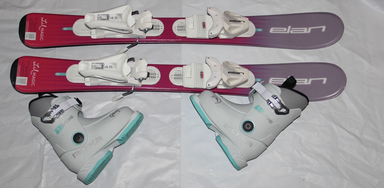 80cm NEW 2027 ELAN magic kids skis EL 4.5 adjustable Bindings + 15.5 Mondo boots