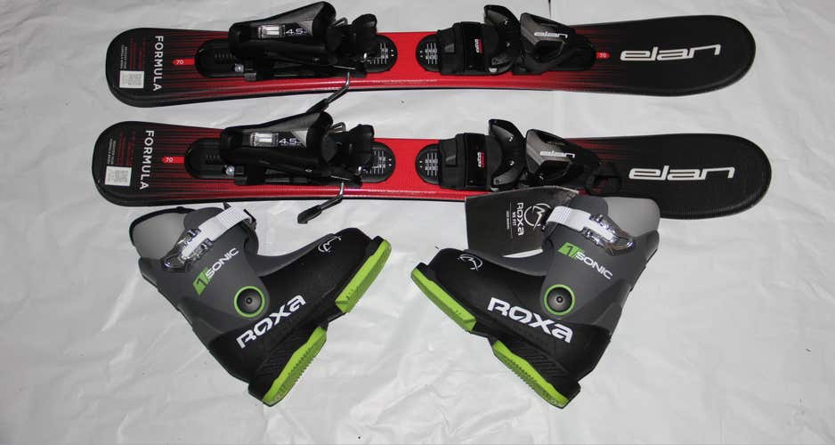 70cm NEW 2027 ELAN Formula kids skis EL 4.5 adjustable Bindings + 14.5 Mondo/US 6 boots