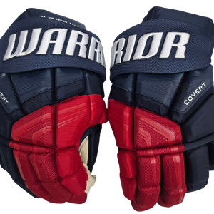 Warrior Covert QR7 Pro Stock Custom Hockey Gloves 14" Navy Red New (15792)