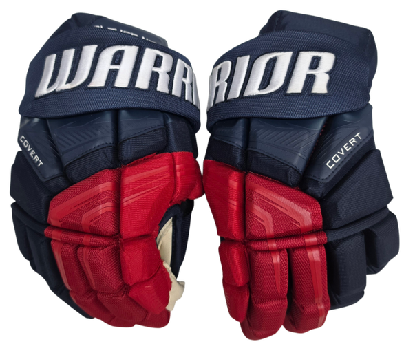 Warrior Covert QR7 Pro Stock Custom Hockey Gloves 14" Navy Red New (15792)