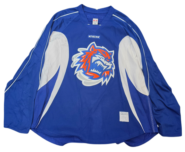 CCM Edge Custom Pro Stock Hockey Practice Jersey Bridgeport Sound Tigers AHL Royal 58 (15797)