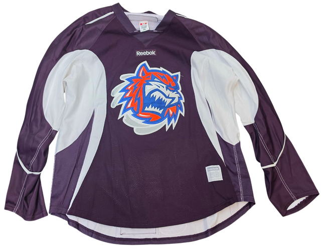Reebok Edge Custom Pro Stock Hockey Practice Jersey Bridgeport Sound Tigers AHL Burgundy 58 (15804)
