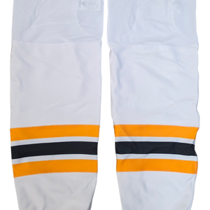 ADIDAS CUSTOM HOCKEY SOCKS BOSTON BRUINS PRO STOCK NHL WHITE LARGE NEW (15810)