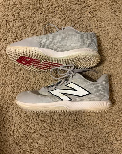 Gray Men's Size M 11.0 (W 12.0) Adult New Balance 4040v7 Low Top Turf Cleats (Used)