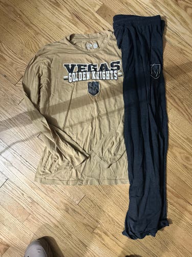 Concept Sports Vegas Knights Gold XL Adult Unisex Shirt And Pants (Used)