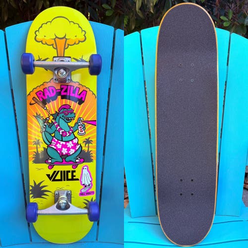 Narragansett Surf & Skate RAD-ZILLA Complete Skateboard 9.0” Mini Rat NOS Wheels