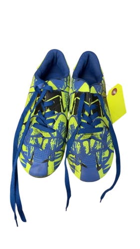 Blue and Lime Green Soccer Cleats