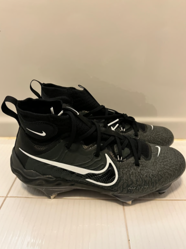 Men's Nike Alpha Huarache NXT Black Metal Baseball Cleats Size 10