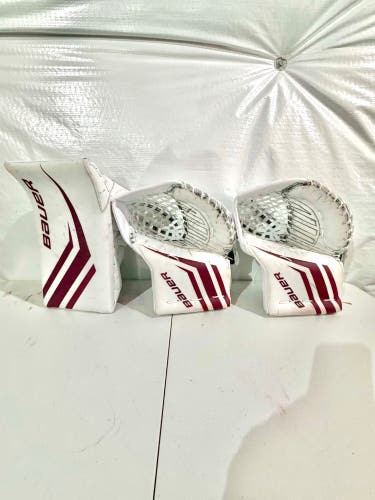 NCAA Bauer Mach Pro Stock goalie glove and blocker set