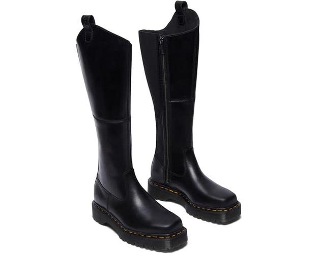 Dr. Martens Amaayah Hi LZC3595 Boots Women's 10 Black Leather Side Zip ZOGG3449