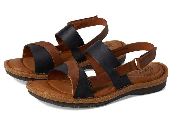 Born Taye BR0071809 Sandals Womens US 9 B Black Syrup Leather Slingback Hawk2840