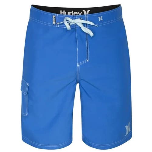 Hurley One Only Boardshorts Men's 33 Fountain Blue 22" Drawstring Beach GBO2784