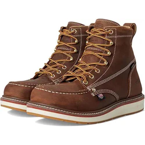 Keen Utility Liberty 6" Mens 9 2E Brown Leather Waterproof Work Boots ZOGG3440