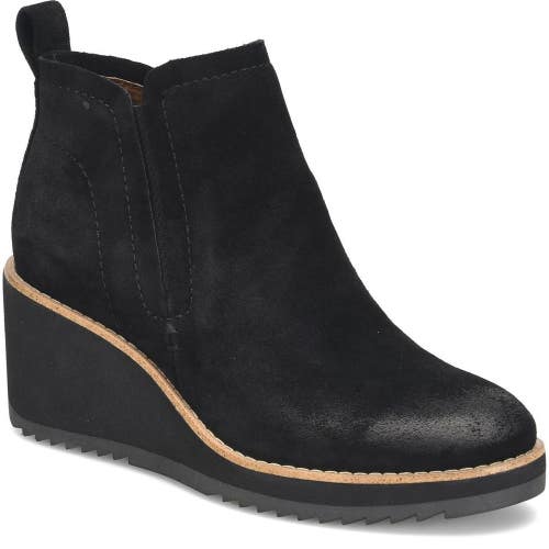 Sofft Emeree SF0049021 Boots Womens 6 B Black Suede Wedge Ankle Chelsea Hawk2845