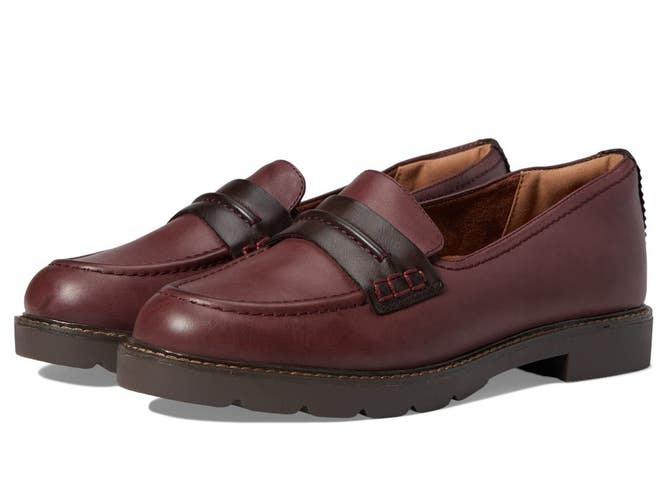 Cobb Hill Janney CI9521-600 Loafer Womens 9 B Red Leather Slip On Shoes Hawk2879
