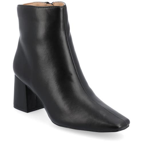 Journee Collection Haylinn Boot Womens 8.5 M Black Leather Ankle Bootie Hawk2862