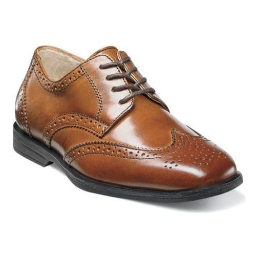 Florsheim Reveal Jr 16574-221 Oxford Boys 5.5 Brown Wingtip Dress Shoes ZOGG3391