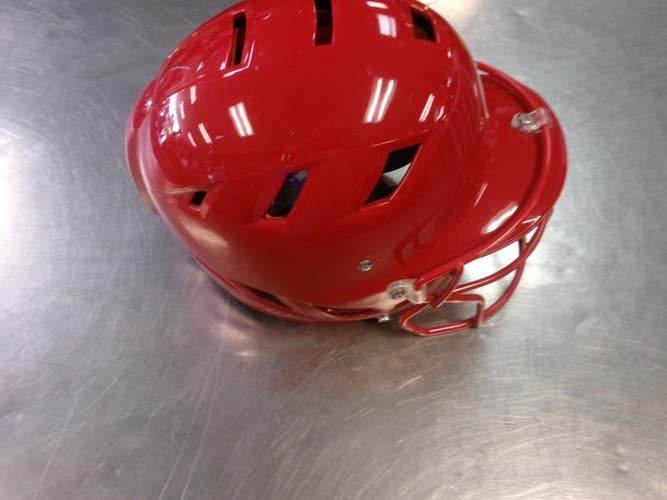 Used Schutt SOFTBALL HELMET W/MASK Batting Helmet w/Mask Red M/L 11868-S000071139