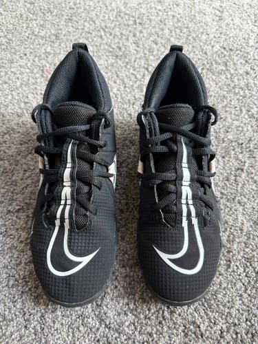 Nike Alpha Huarache Keystone Youth Baseball Cleats Black/White Size 3.5Y (Used)