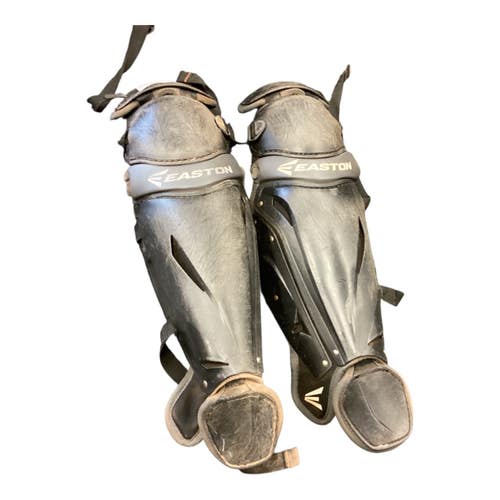 Used Easton LEG GAURD Catchers Leg Guards Black Adult 11846-S000108483