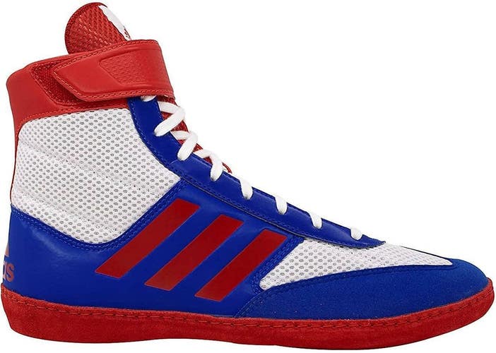 Adidas Combat Speed 5 White/Royal/Red Wrestling Shoes NEW