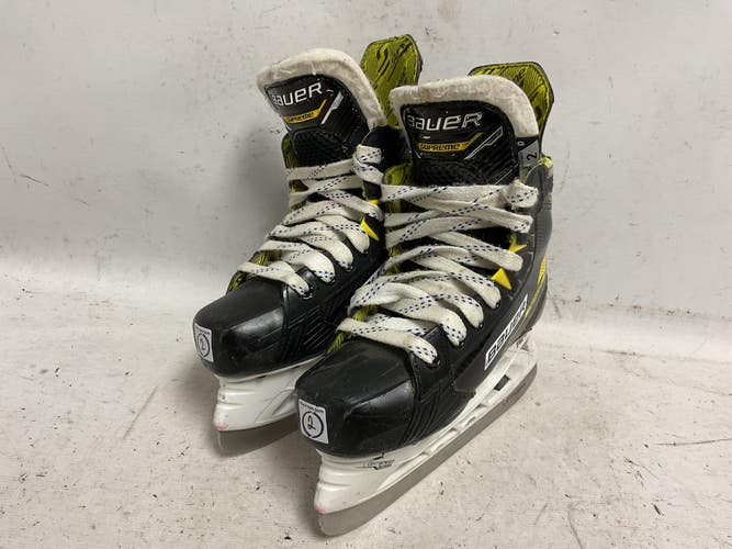 Used Bauer SUPREME M4 Junior Hockey Skate Black And Yellow Junior 02 11855-S000207913