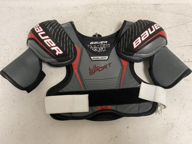 Used Bauer LIL SPORT Junior Shoulder Pads Black And Grey SM 11855-S000207910