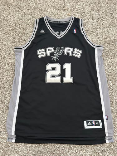 Adidas Tim Duncan #21 San Antonio Spurs Swingman Jersey NBA Black Men’s 3XL